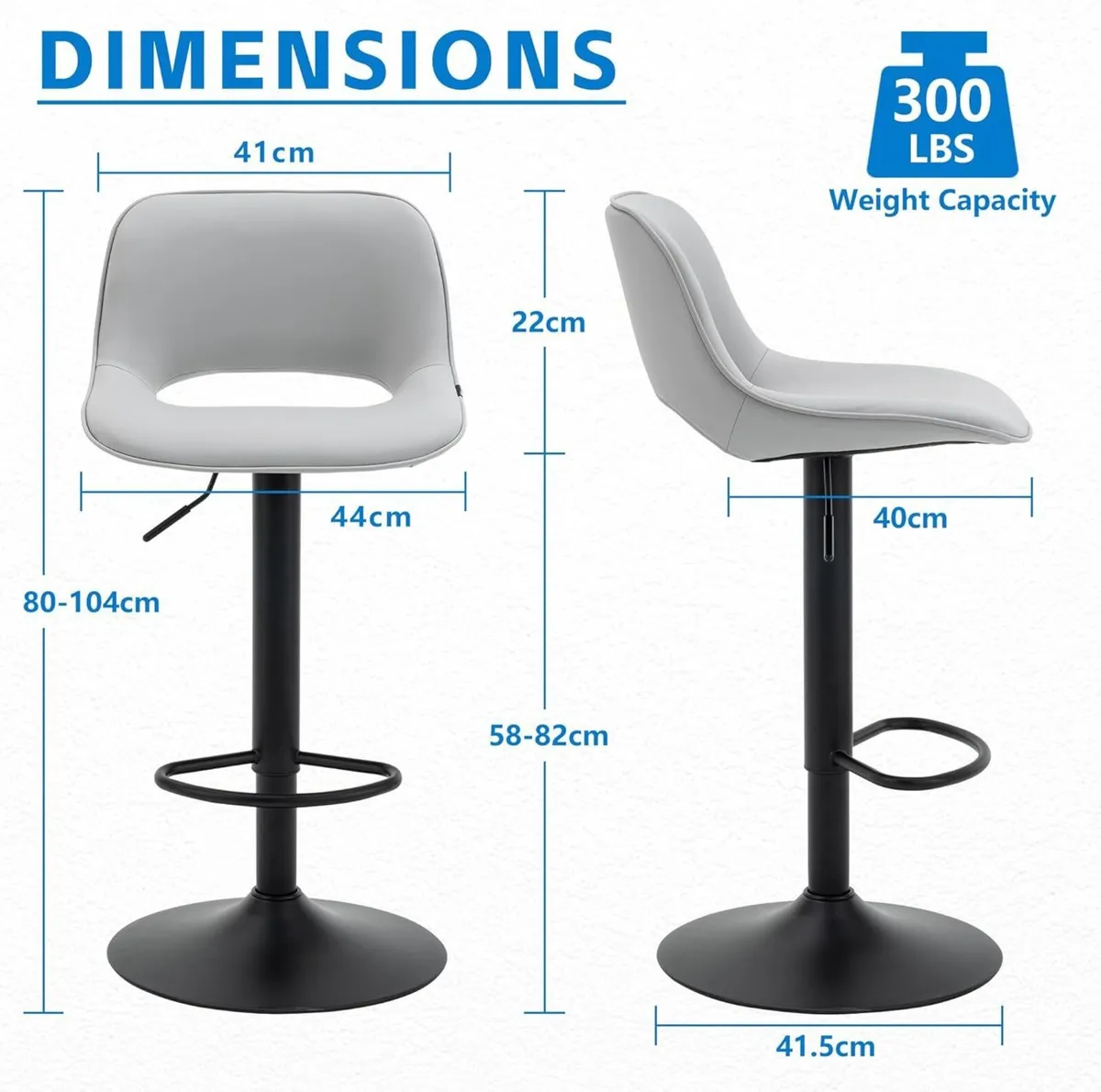 Bar Stools Set of 2 Modern Breakfast Barstools - Image 2