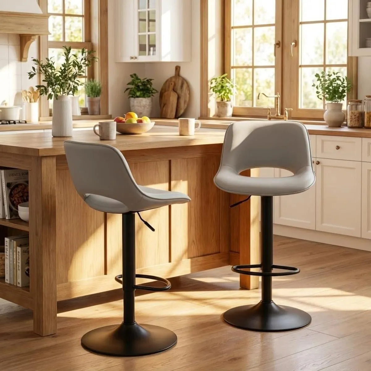 Bar Stools Set of 2 Modern Breakfast Barstools - Image 3