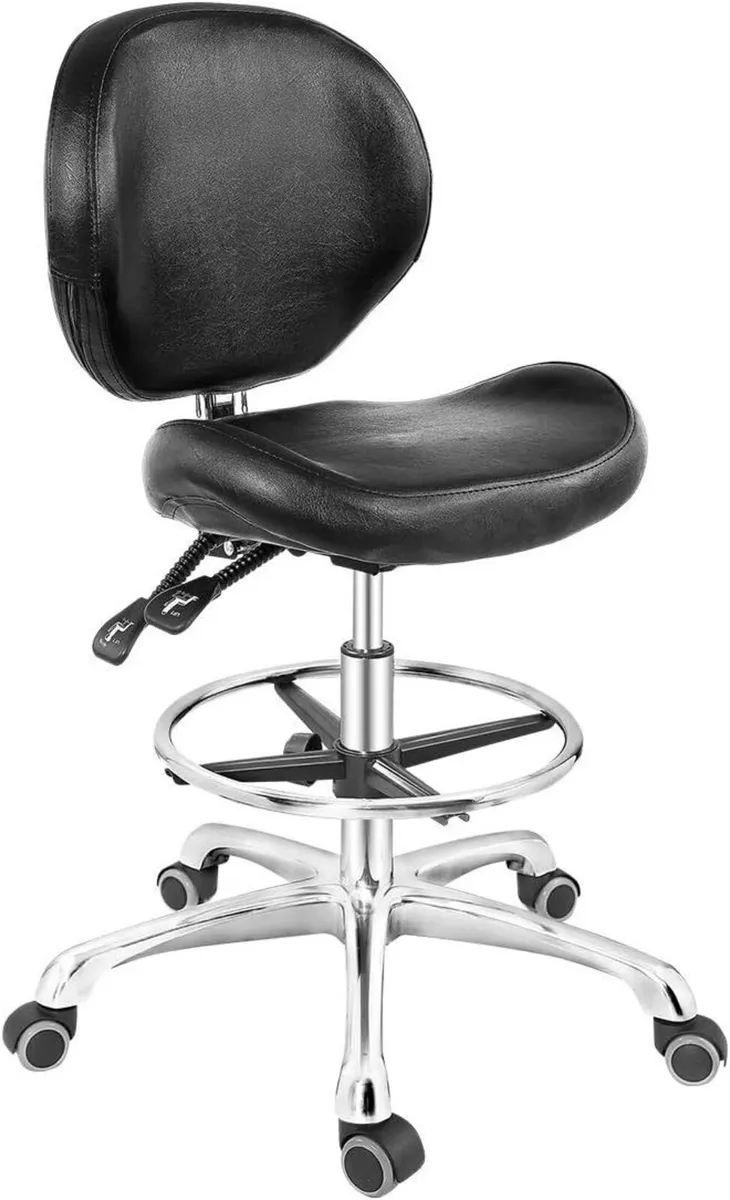 Grace Height Adjustable Rolling Swivel Stool - Image 1