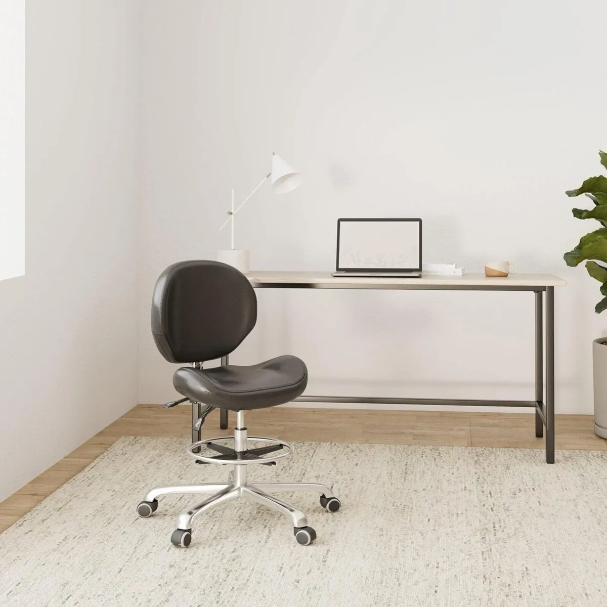 Grace Height Adjustable Rolling Swivel Stool - Image 2