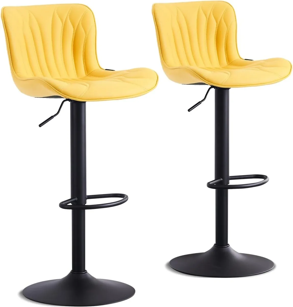 Bar Stools Set of 2 Breakfast Barstools Adjustable - Image 3