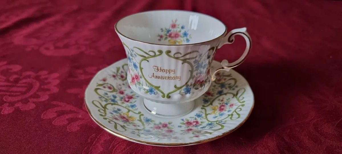 Elizabethan England Happy Anniversary Cup & Saucer - Image 2