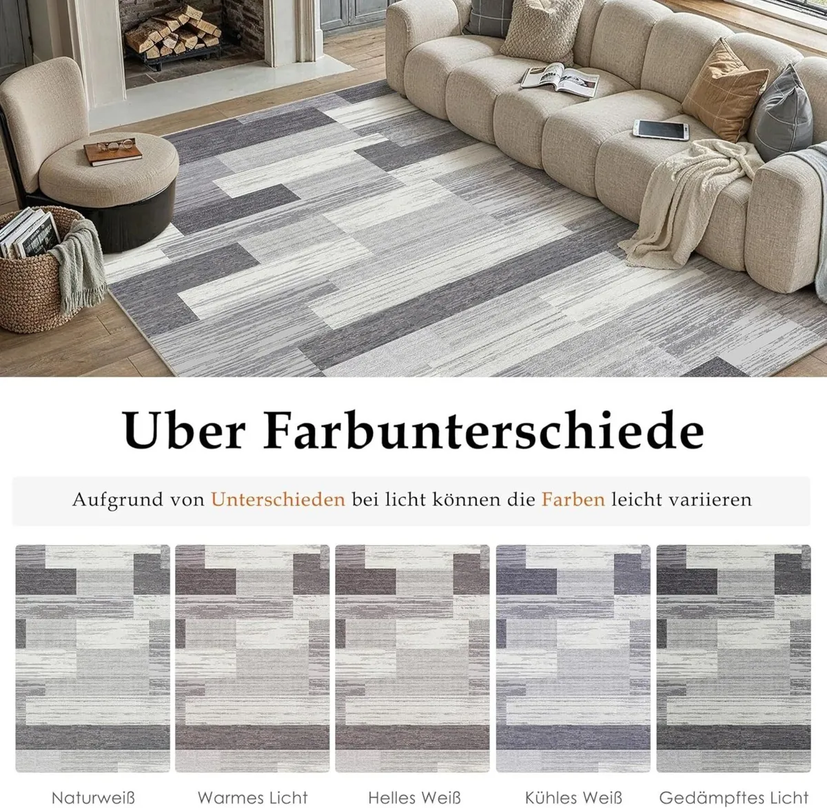 Grey Rugs Living Room Area Rug 160x230cm Bedroom - Image 2