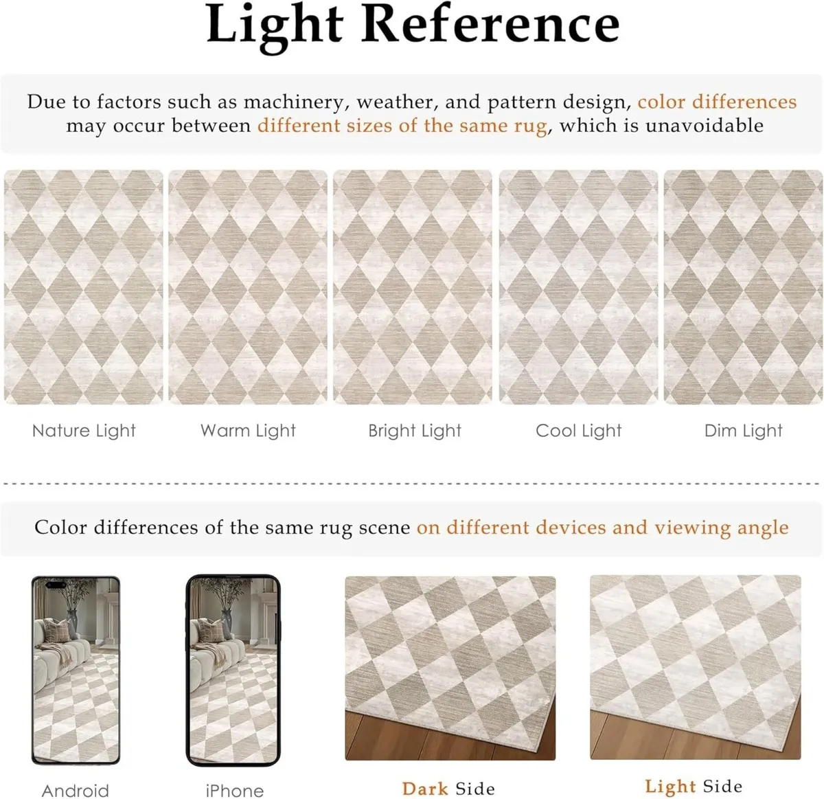 Rugs Living Room Area Rug 200x300cm Beige Bedroom - Image 2