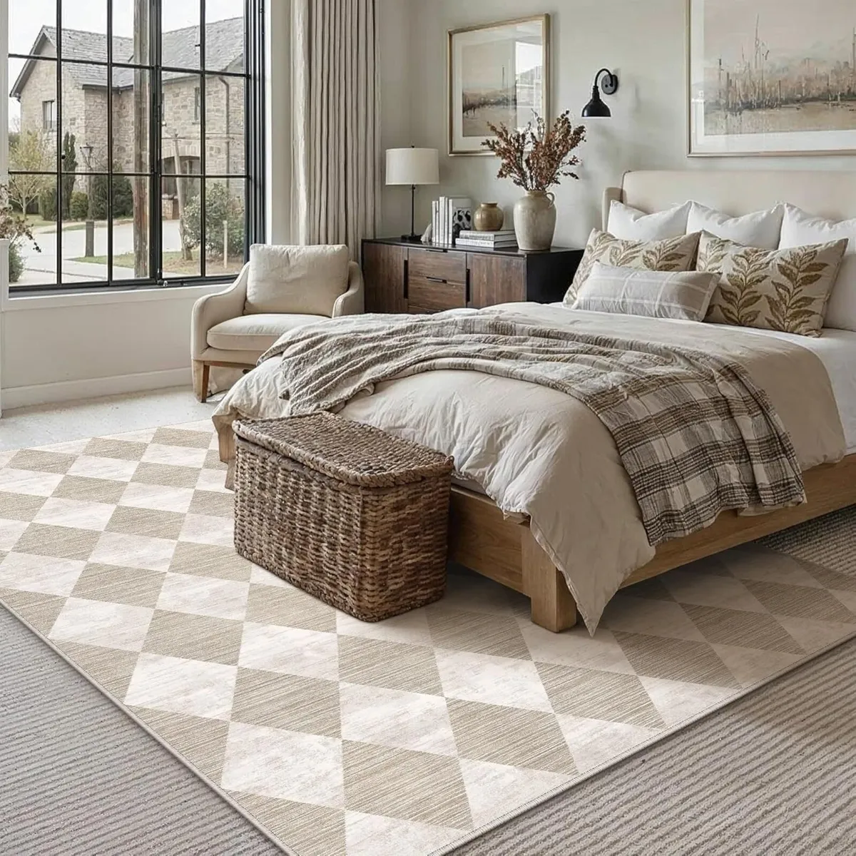 Rugs Living Room Area Rug 200x300cm Beige Bedroom - Image 3