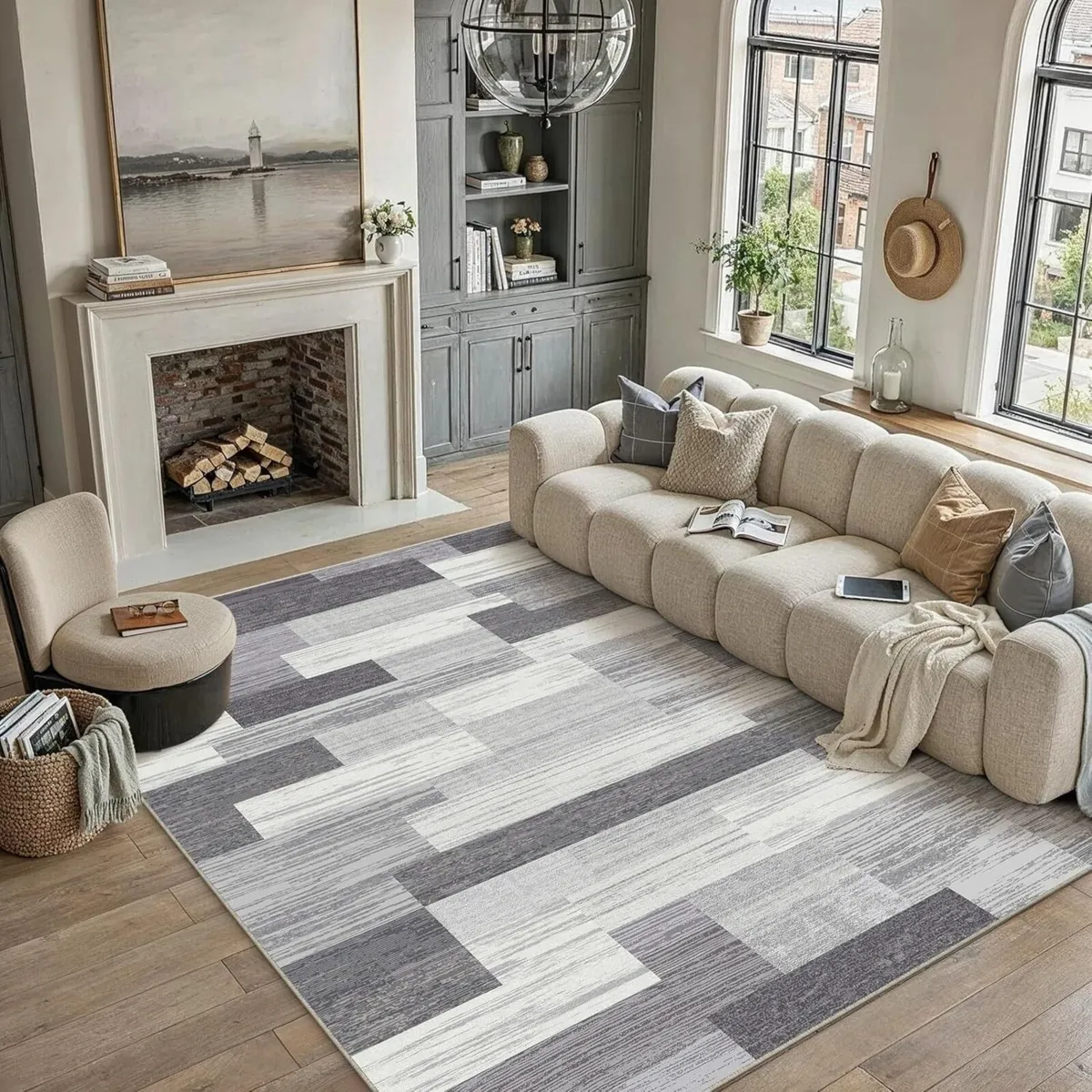 Grey Rugs Living Room Area Rug 160x230cm Bedroom - Image 4
