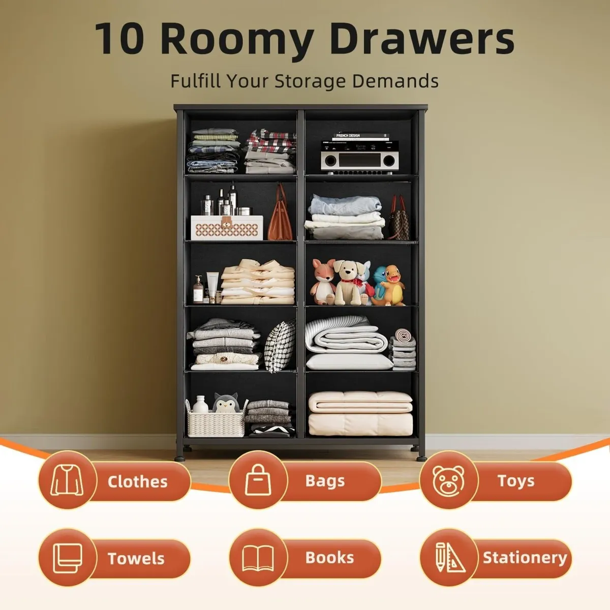 Chest of Drawers for Bedroom 10 Drawer Tall - Image 4