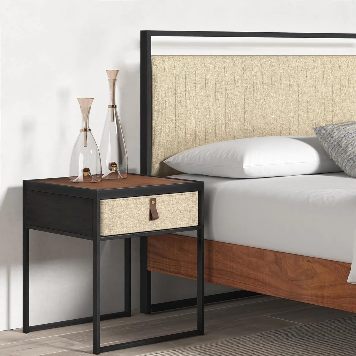 Ilsang Nightstand 45x43x52 cm - Metal and Wood - Image 1