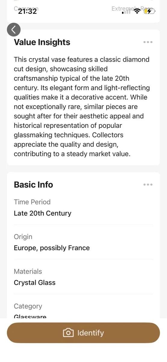 Crystal vase diamond cut - Image 3