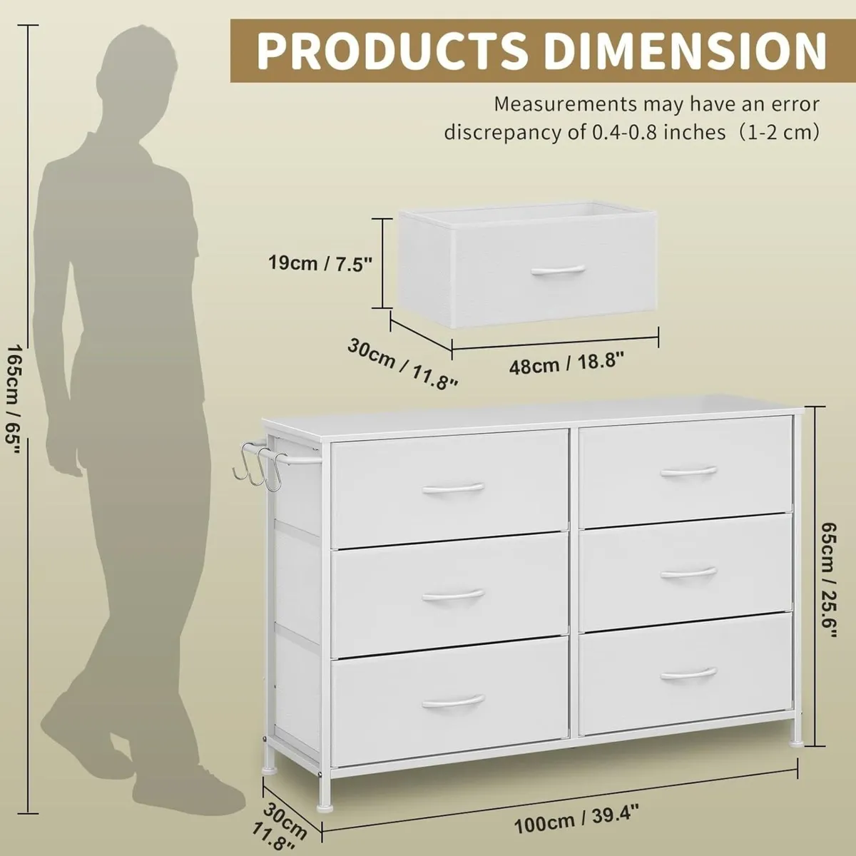 Chest of Drawers Bedroom - Hallway Rustic Clothes - Image 3