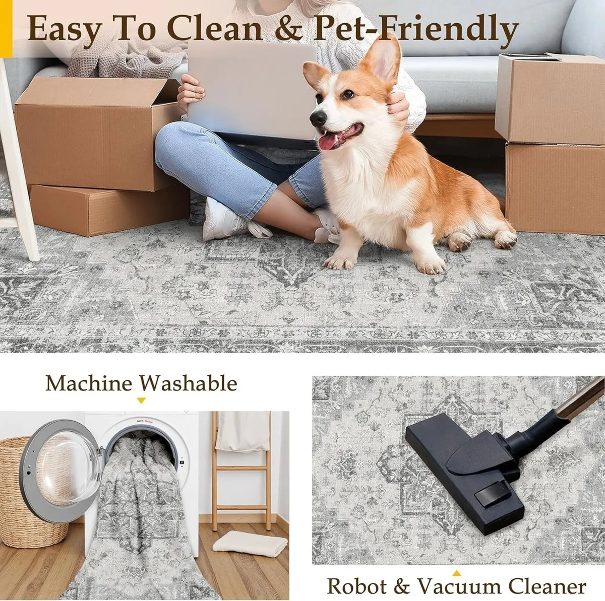 Vintage Rugs Living Room Area Rug 200x300cm - Image 4