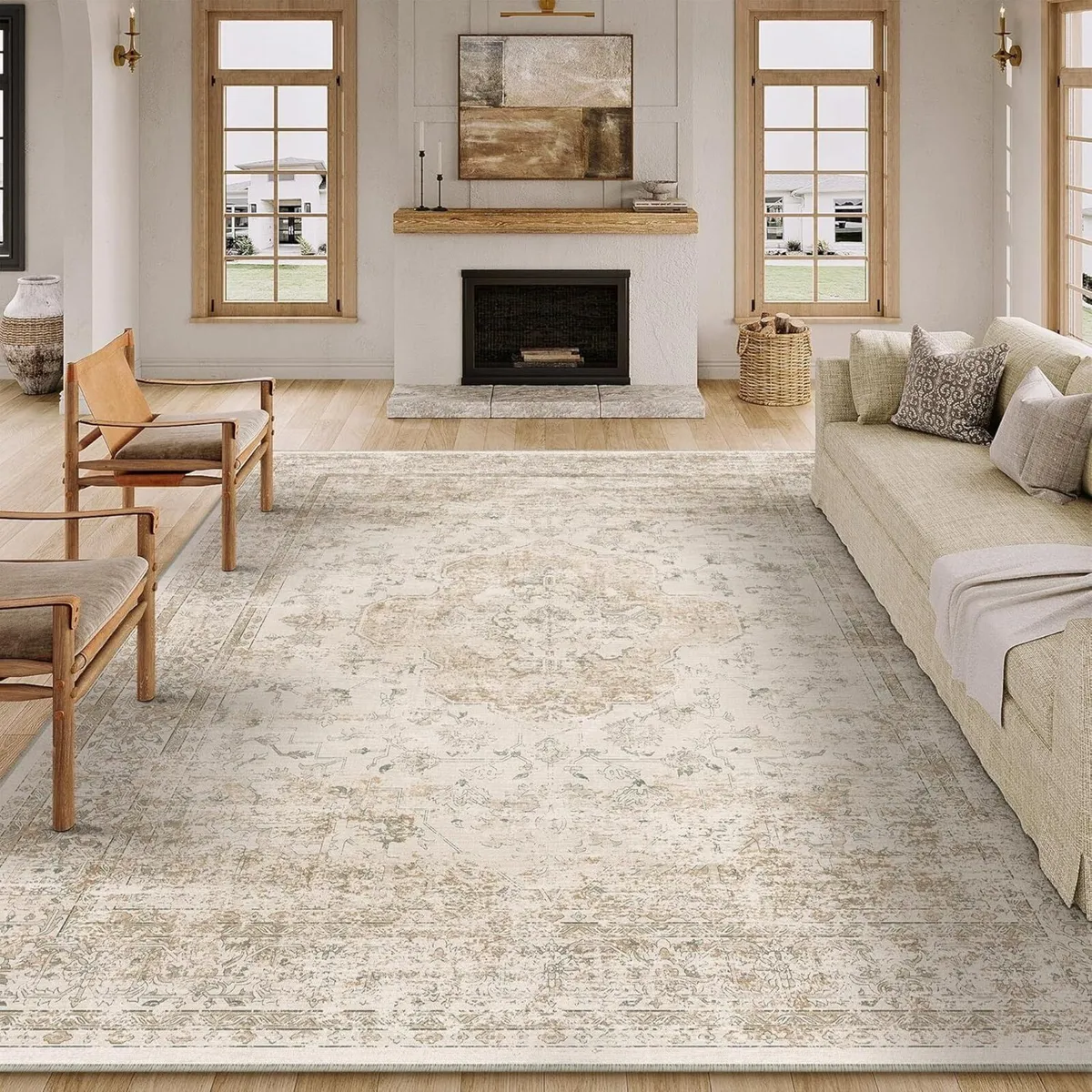 Vintage Living Room Area Beige Rug 240x300cm - Image 1