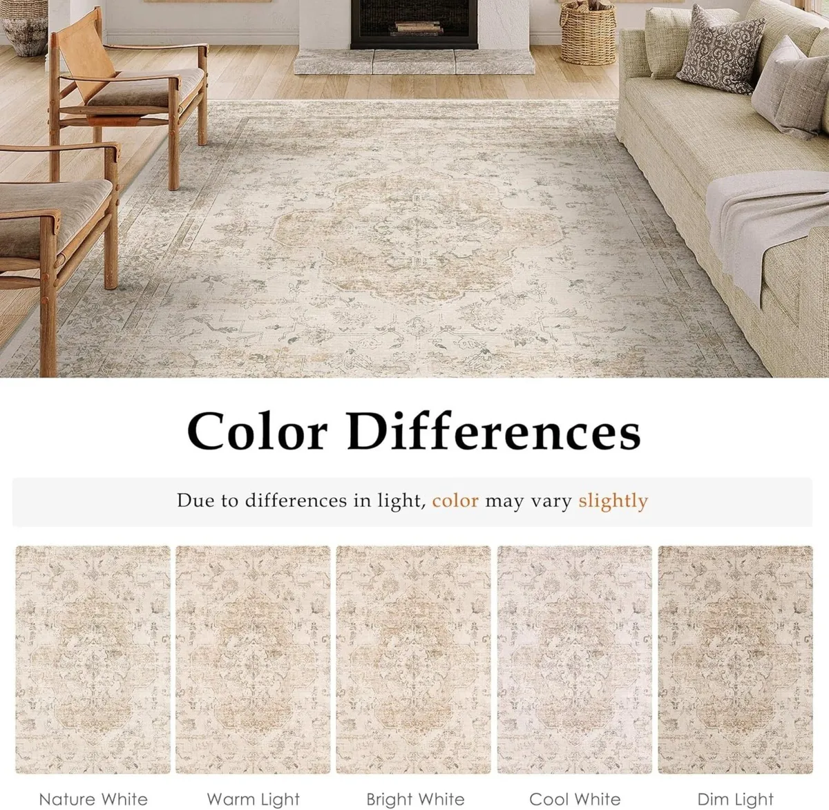 Vintage Living Room Area Beige Rug 240x300cm - Image 2