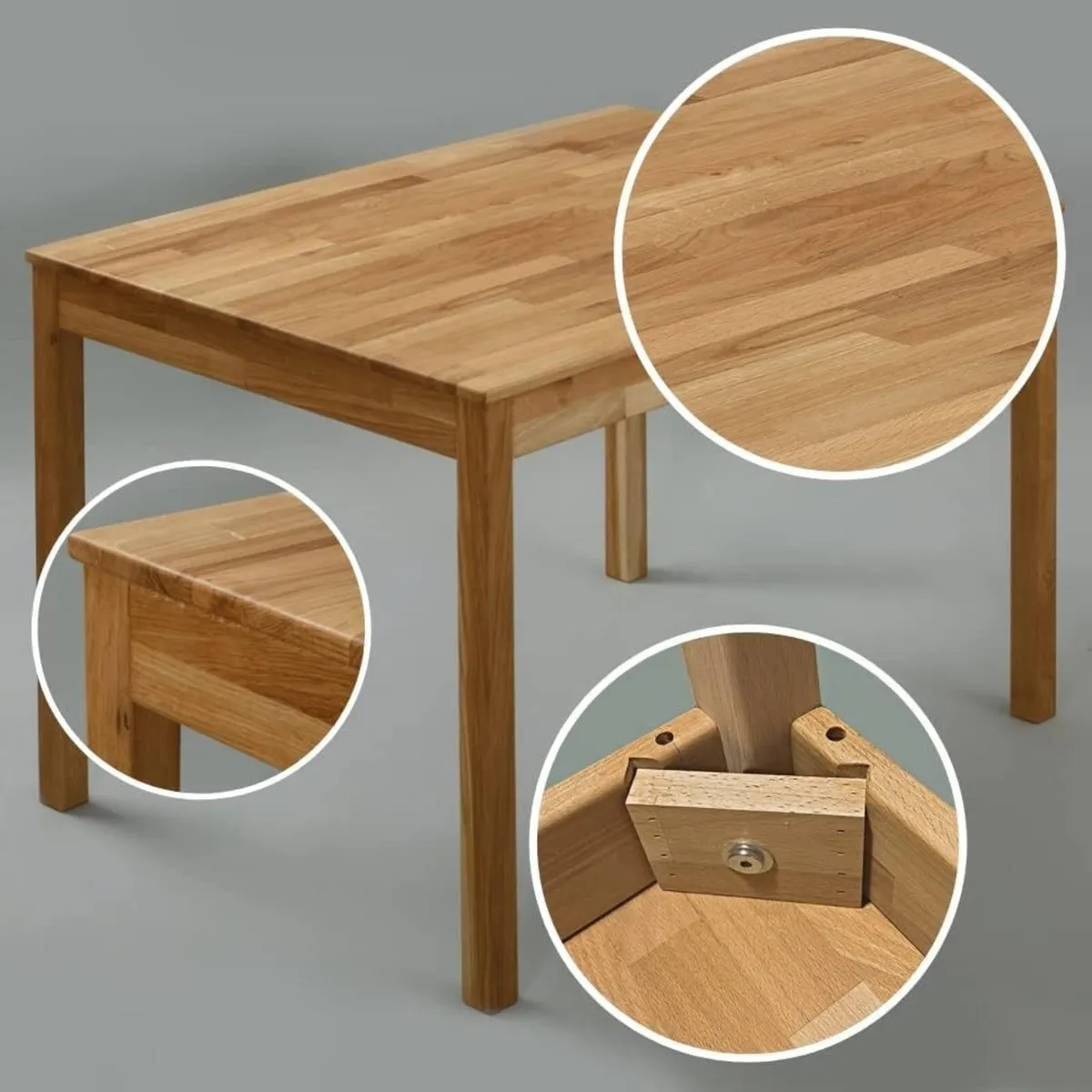 Solid Wood Table Tomas - Sturdy and Stable Wooden - Image 4