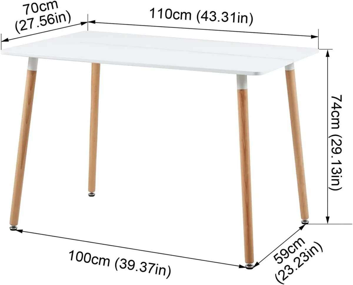 Dining Tables for Kitchen Rectangle White with - Image 3