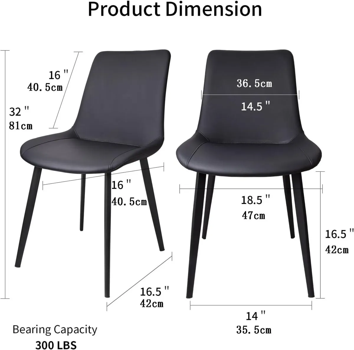 Dining Chairs Set of 4 Black Mid Century Modern - Image 3