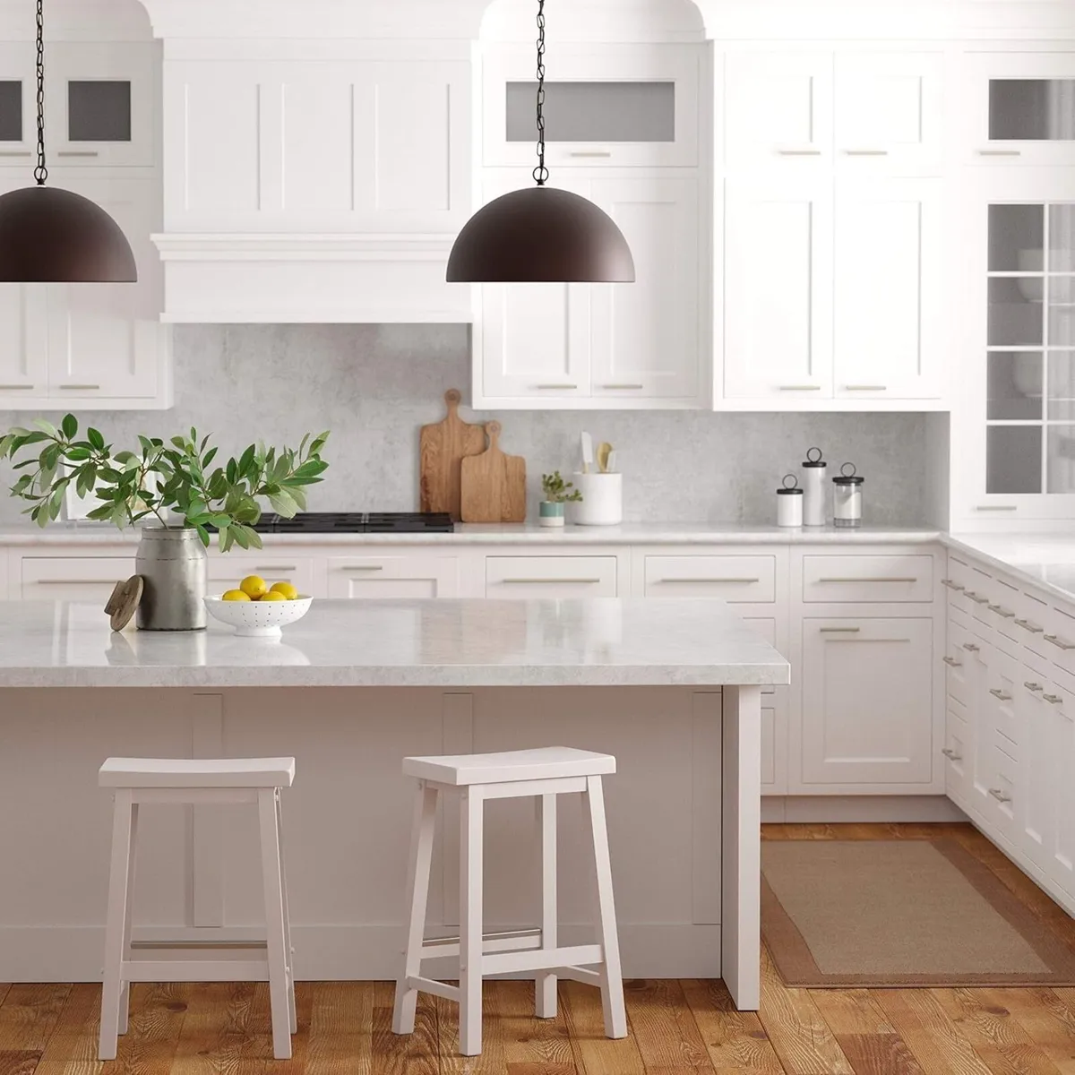 Set of 2 Solid Wood Kitchen Counter Short Bar - Image 2