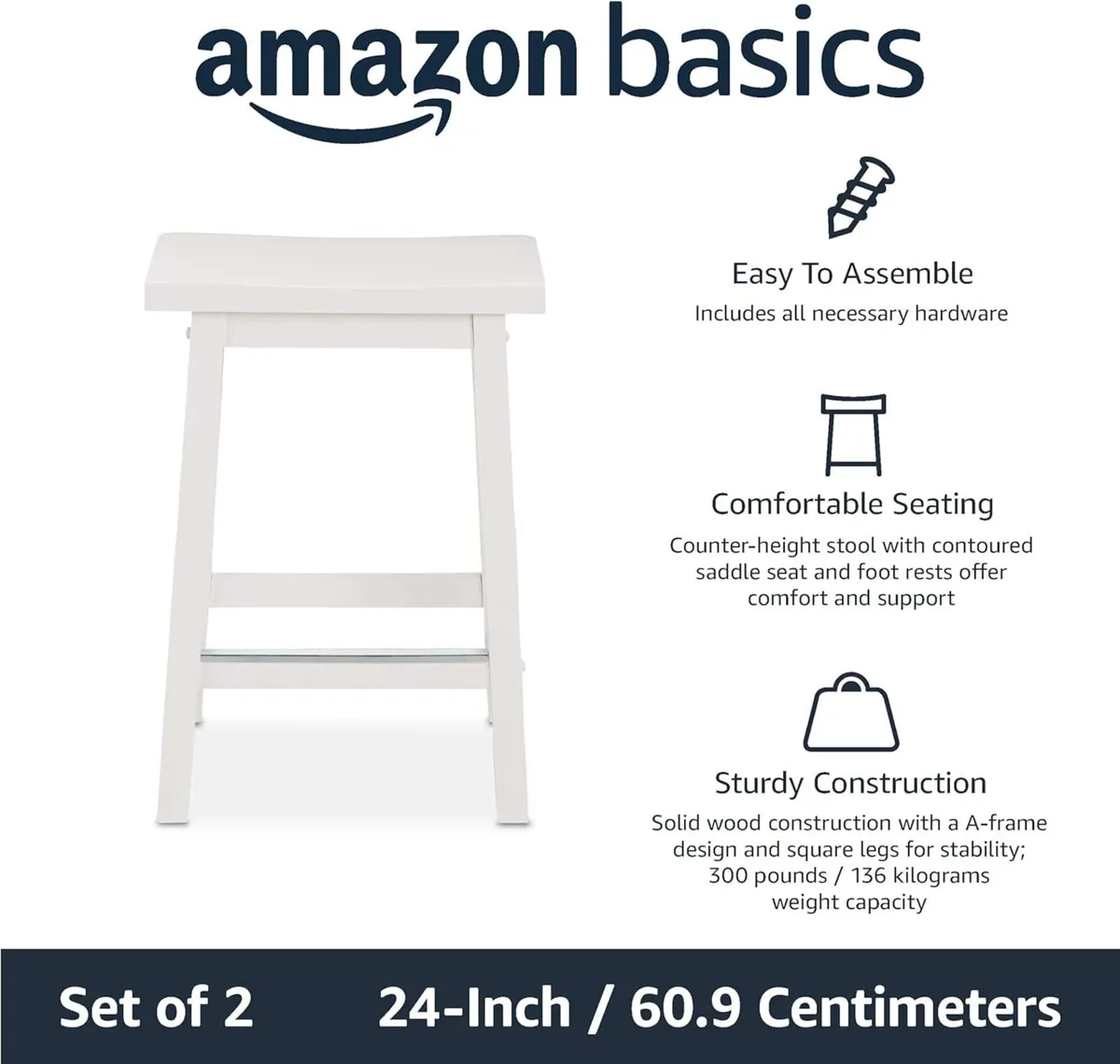 Set of 2 Solid Wood Kitchen Counter Short Bar - Image 4