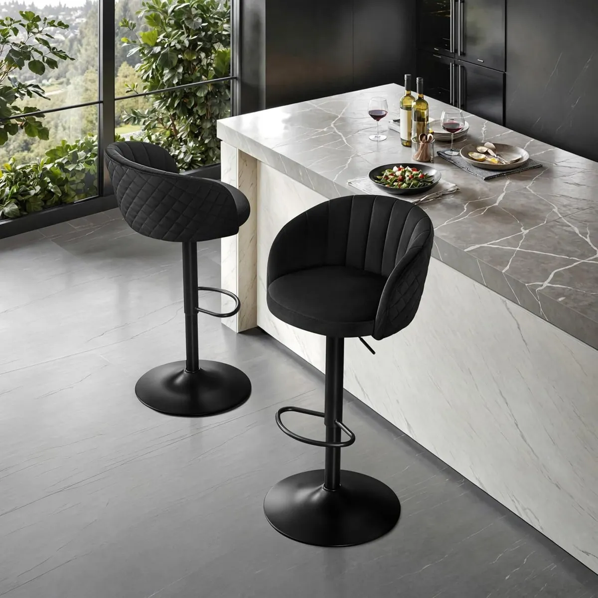 Swivel Bar Stools Set of 2 with Backs and Arms - Image 3