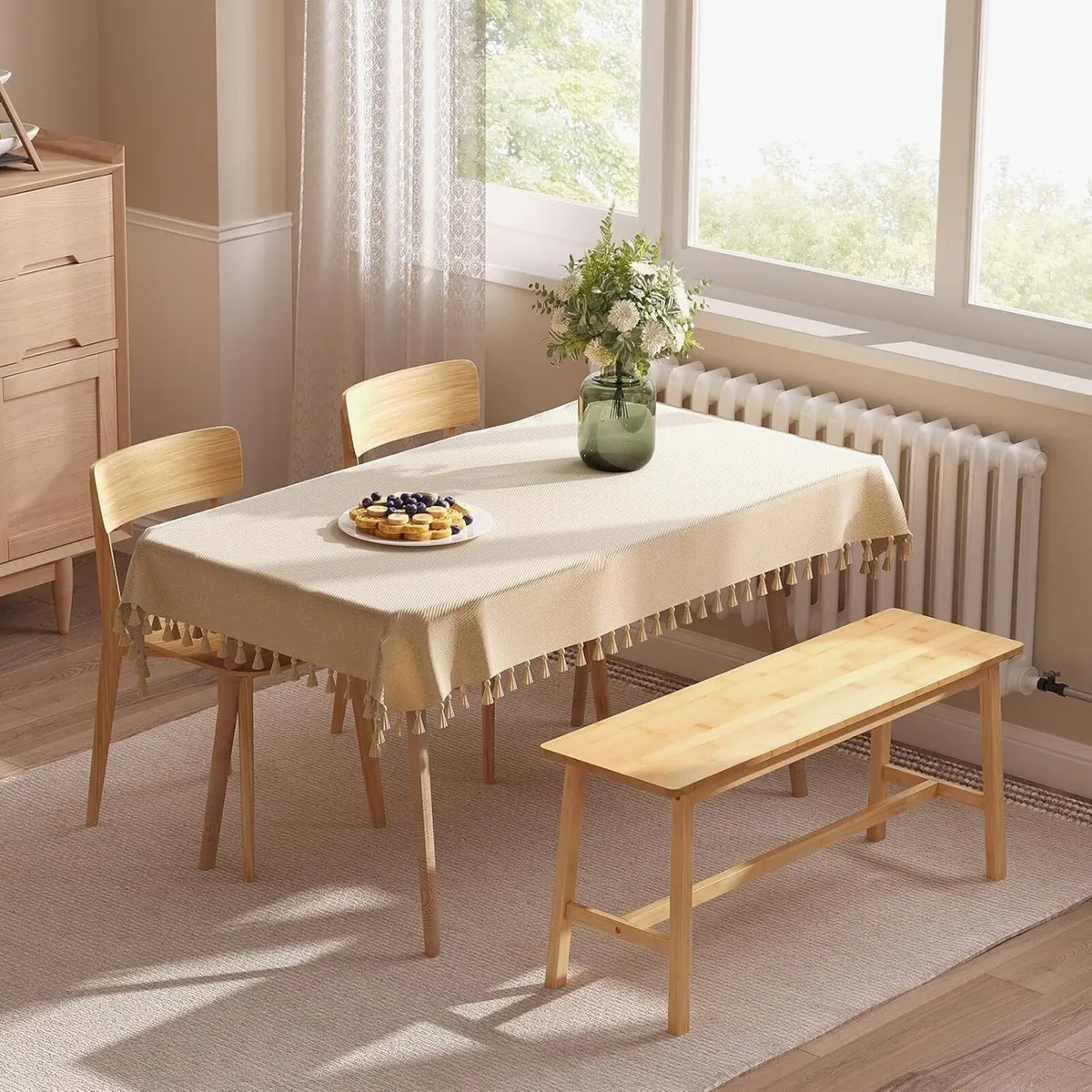 100 cm Bamboo Dining Bench Farmhouse Table Seat - Image 2