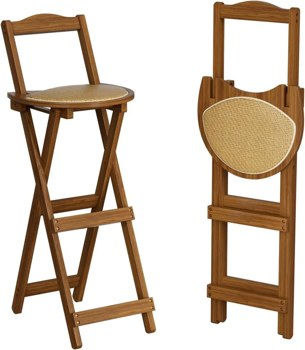 Folding Bar Stool 75cm Seat Height Foldable - Image 1