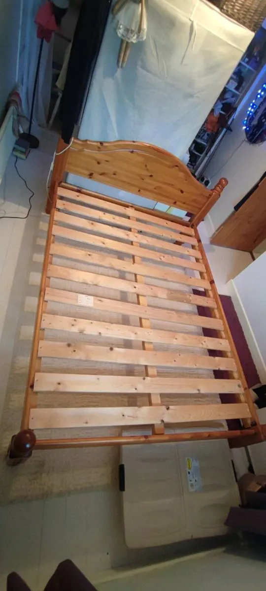 Solid Wood Double Bed Frame - Image 1