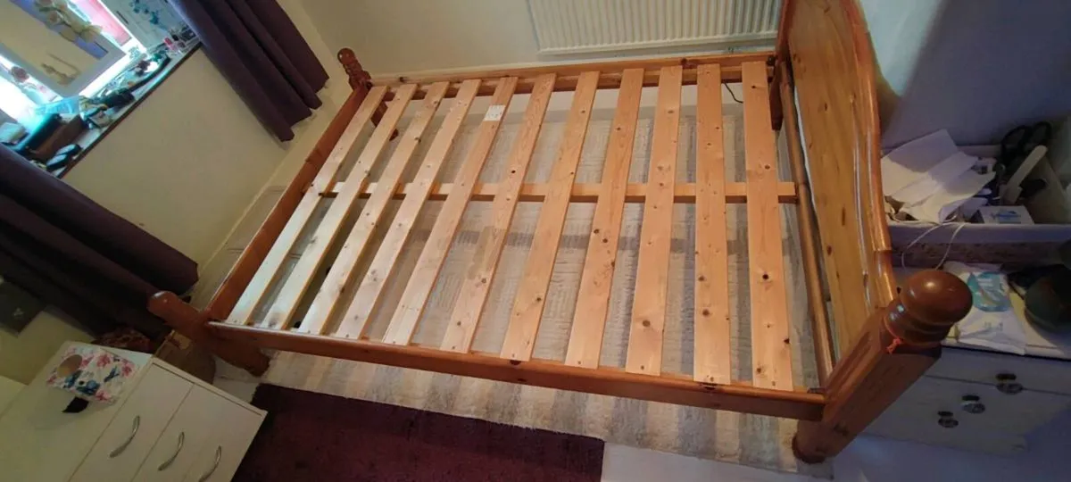 Solid Wood Double Bed Frame - Image 2