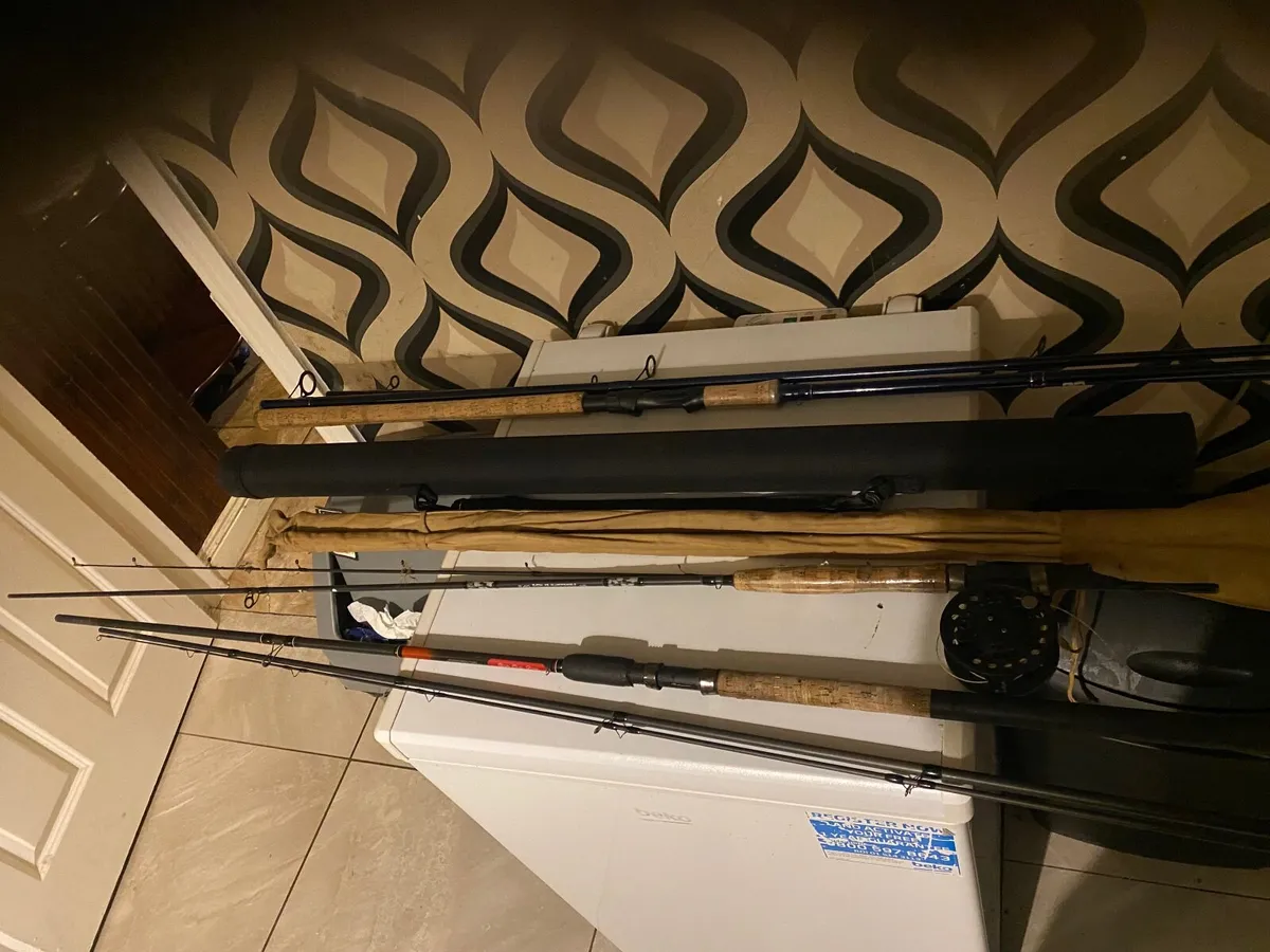Various assorted fishing rods - Image 1
