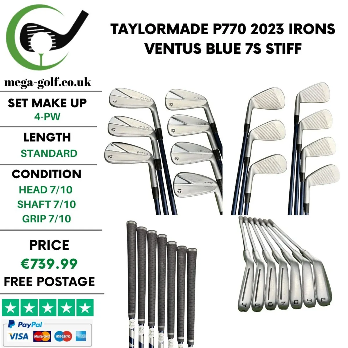 Taylormade P770 2023 Irons / 4-Pw / Stiff - Image 1