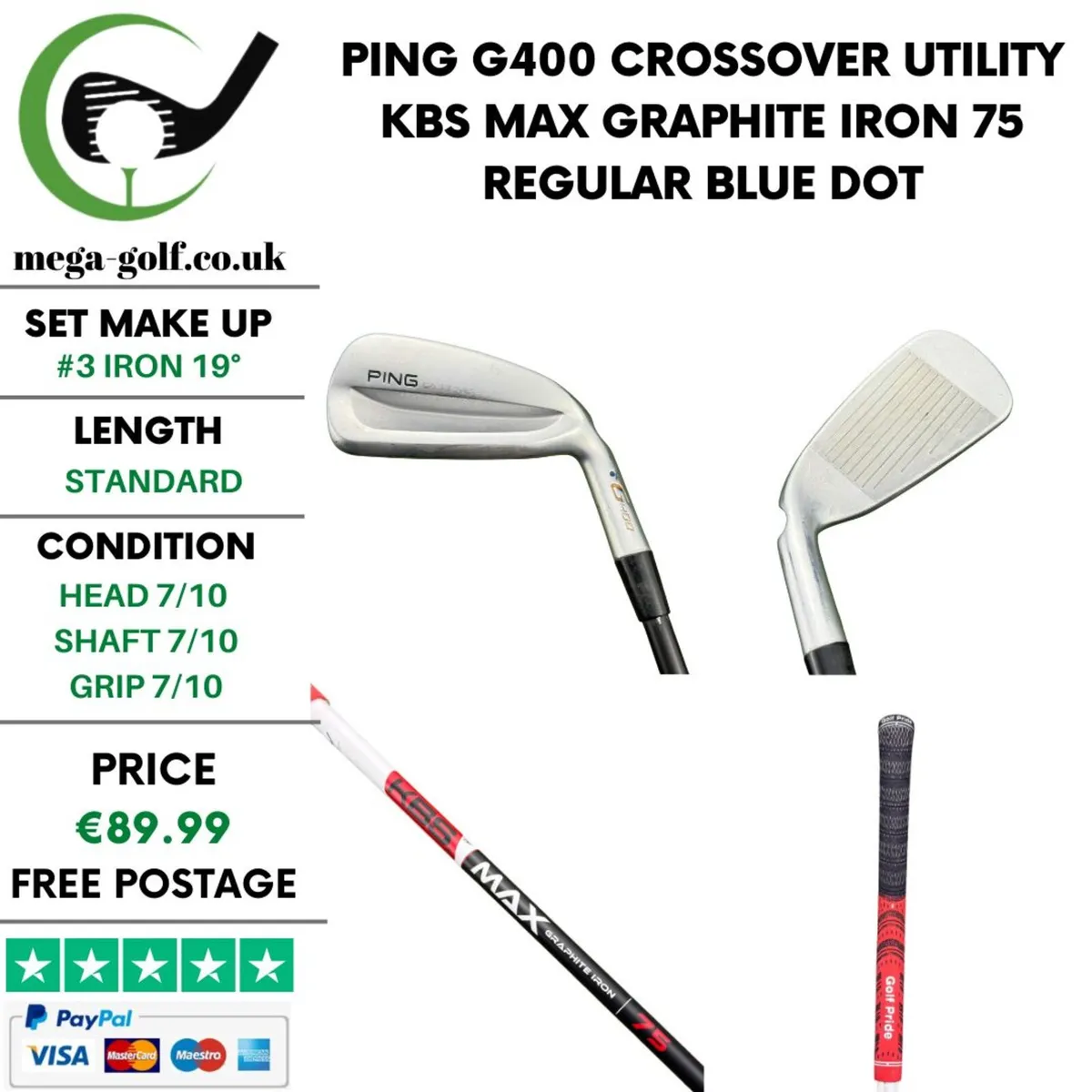 Ping G400 Crossover Utility #3 Iron 19° / Regular - Image 1