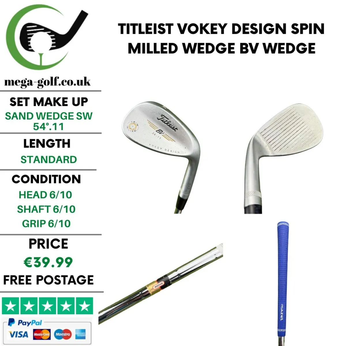 Titleist Vokey Design Spin Milled Wedge Sw 54°.11 - Image 1