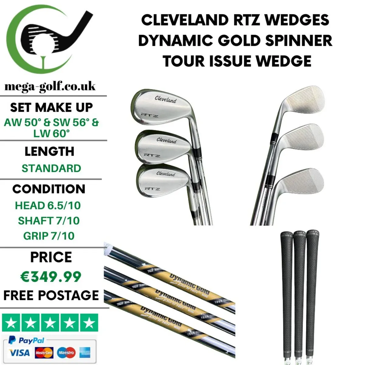 Cleveland RTZ Wedges Aw 50° & Sw 56° & Lw 60° - Image 1