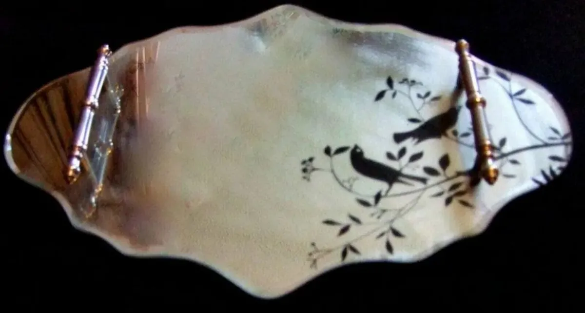 Vintage Harrods Glass Cocktail Tray - Image 2