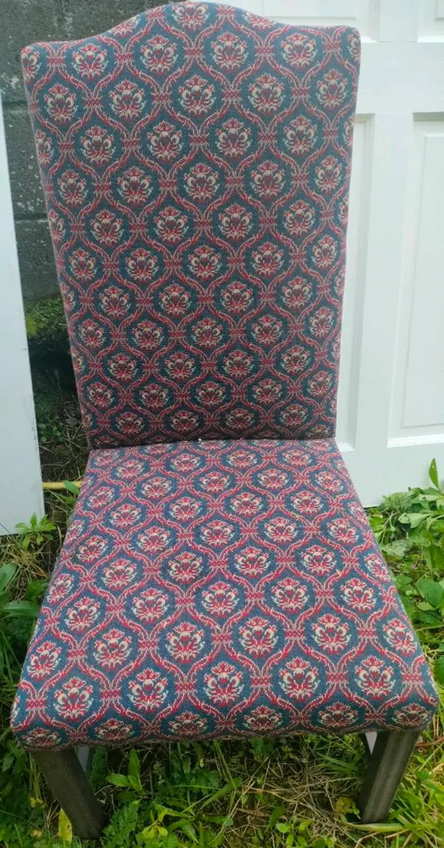 Set of 6 material covered Dining room Chairs.
2 Ca - Image 3
