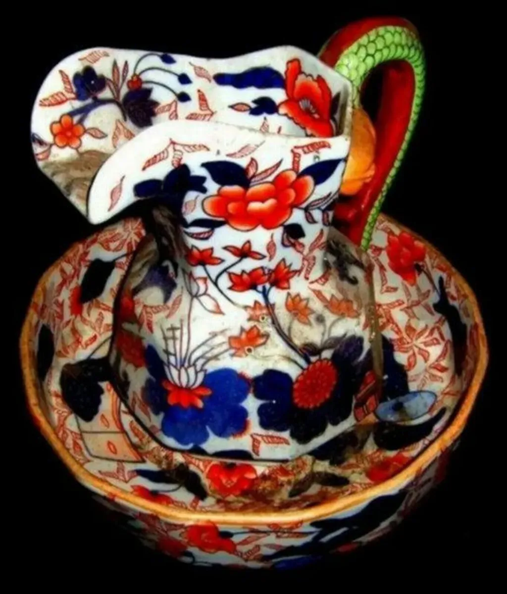 Vintage Ringtons Imari Patterned Jug & Bowl - Image 3