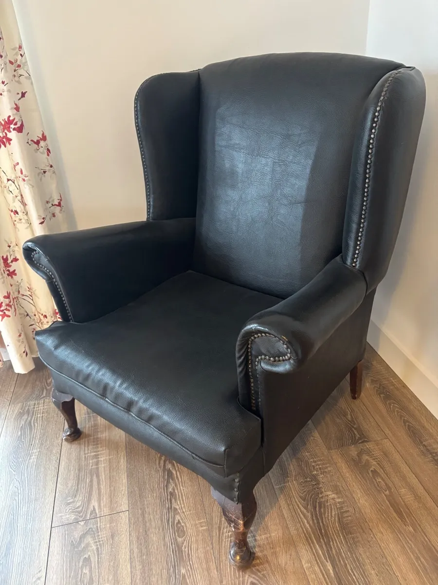 Pair Queen Anne wing back chairs