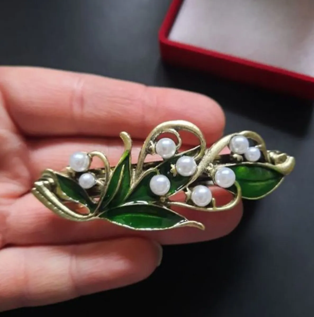 Hair Barrette Lily of the Valley Hair clip - Image 4