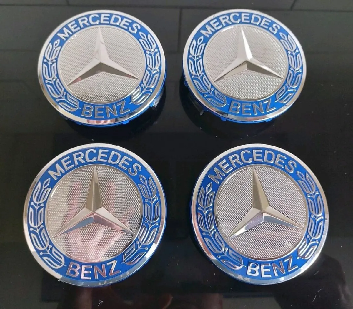 4 x Mercedes Centre Cap (Light Blue) FREE POST - Image 1