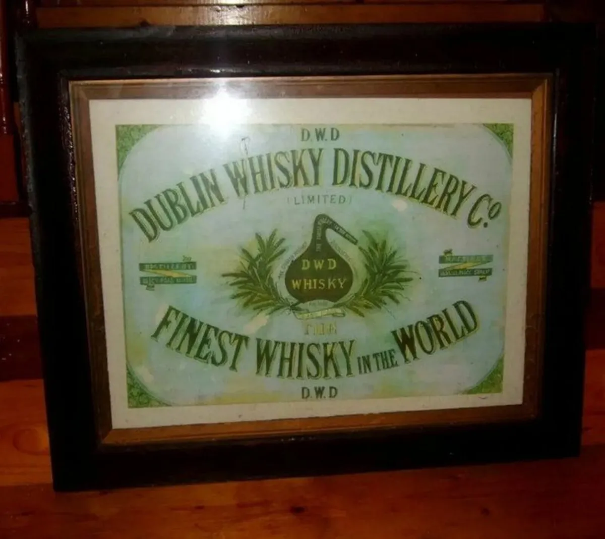 Vintage D.W.D. Dublin Whisky Distillery Framed Ad - Image 3