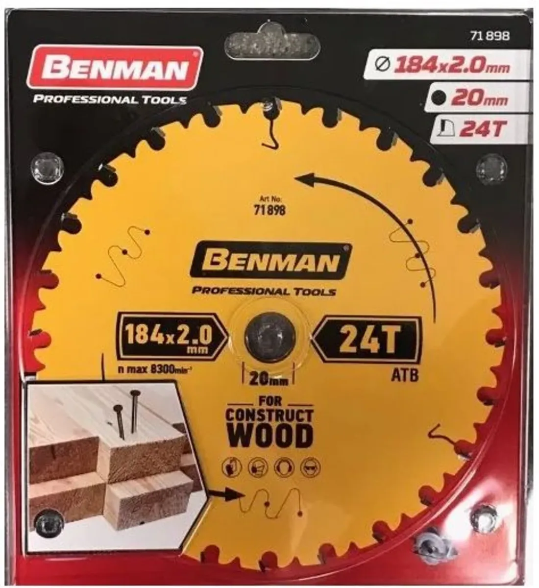 Benman 71898 Circular Saw Blade 184 X 2.0 mm 24t