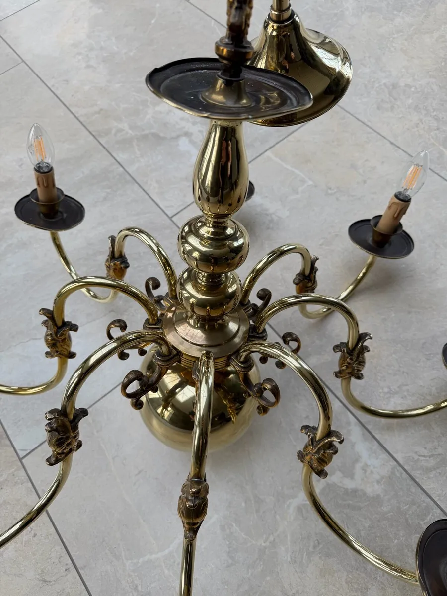 Antique solid brass heavy chandelier - Image 1