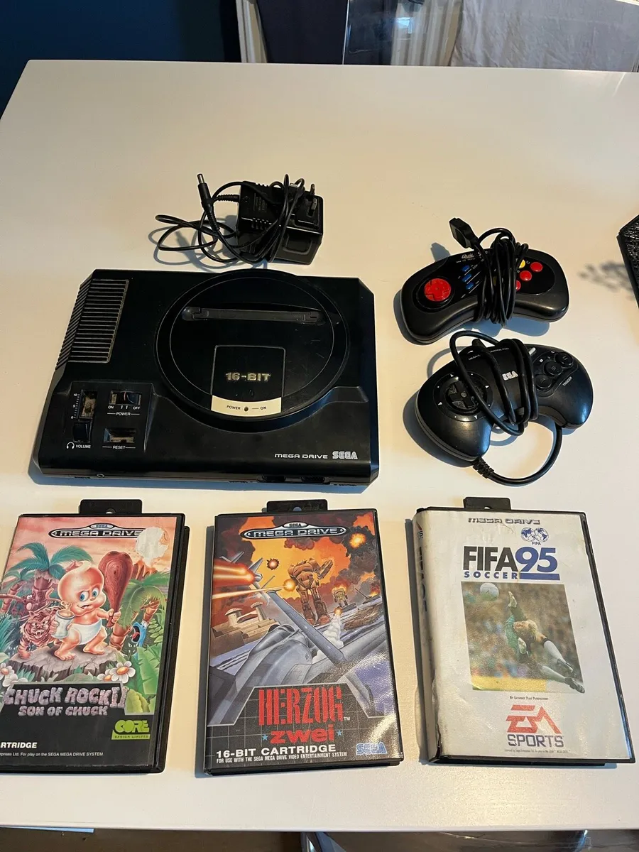 Sega Megadrive with 3 games