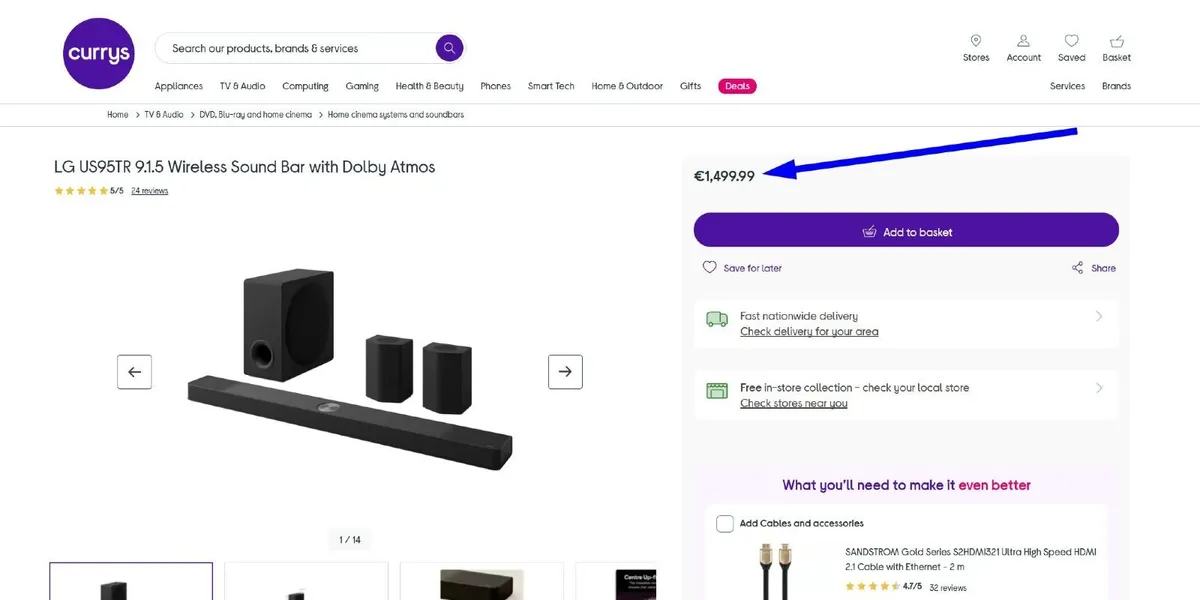 LG S95TR 9.1.5 Wireless Sound Bar with Dolby Atmos - Image 3