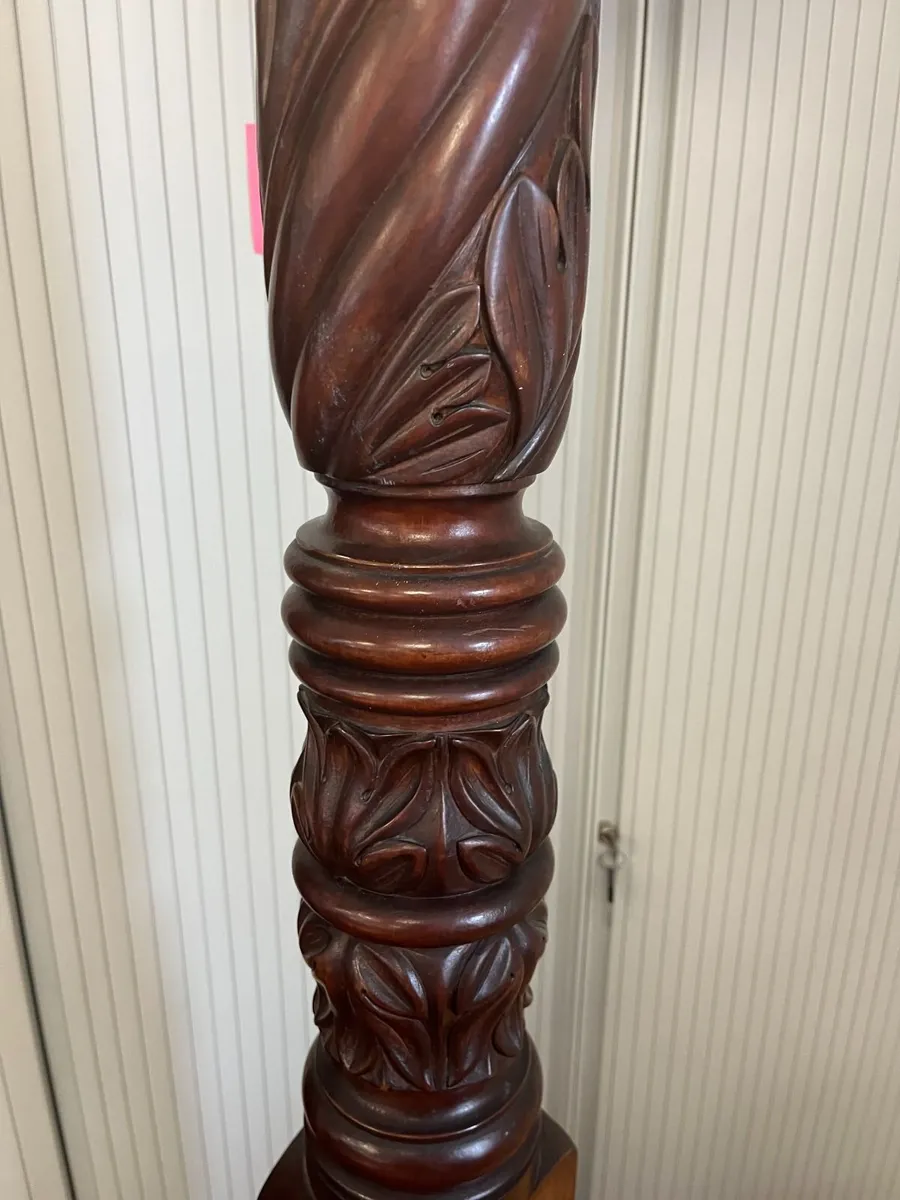 Antique Style  Coat Rack Dark Mahogany Wood - Image 4