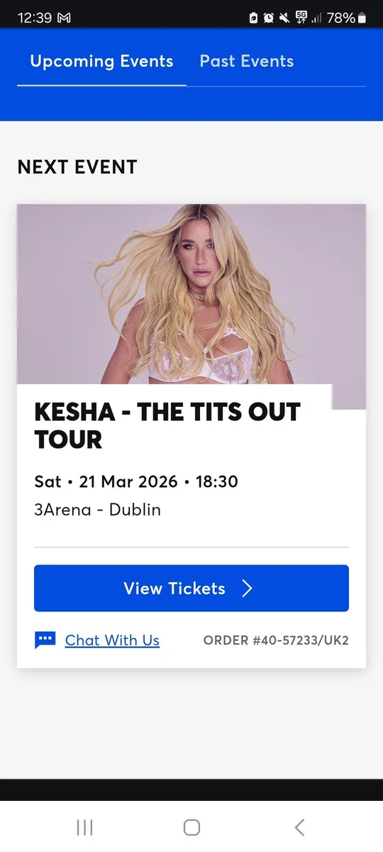 Kesha Concert Tickets x 2 Standing