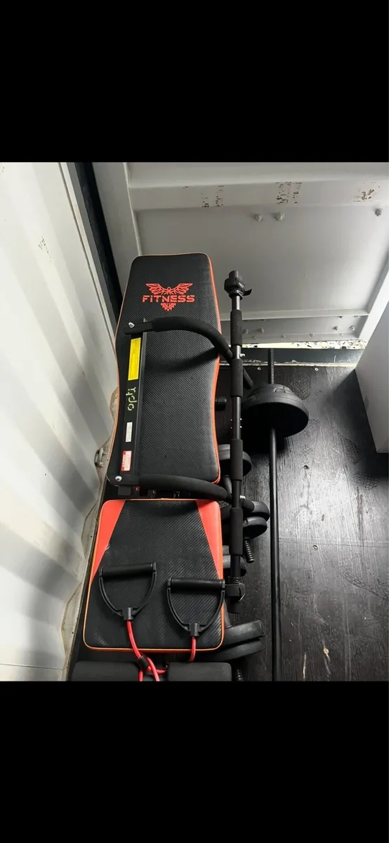 Weights bench. Full set weights. Pull up bar. - Image 3