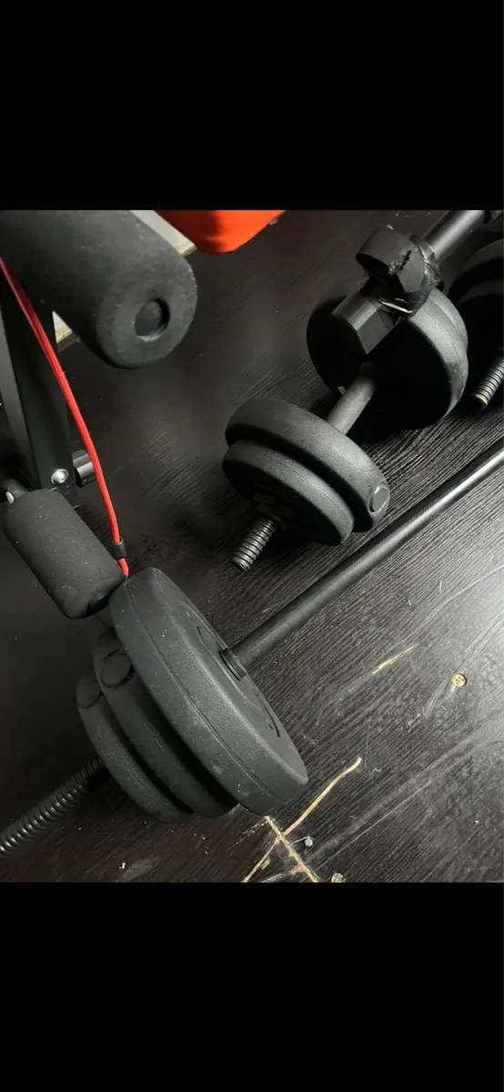 Weights bench. Full set weights. Pull up bar. - Image 4