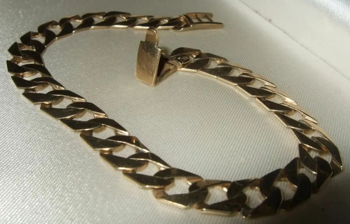 Vintage Hallmarked 9ct Gold Gentlemans Bracelet - Image 3