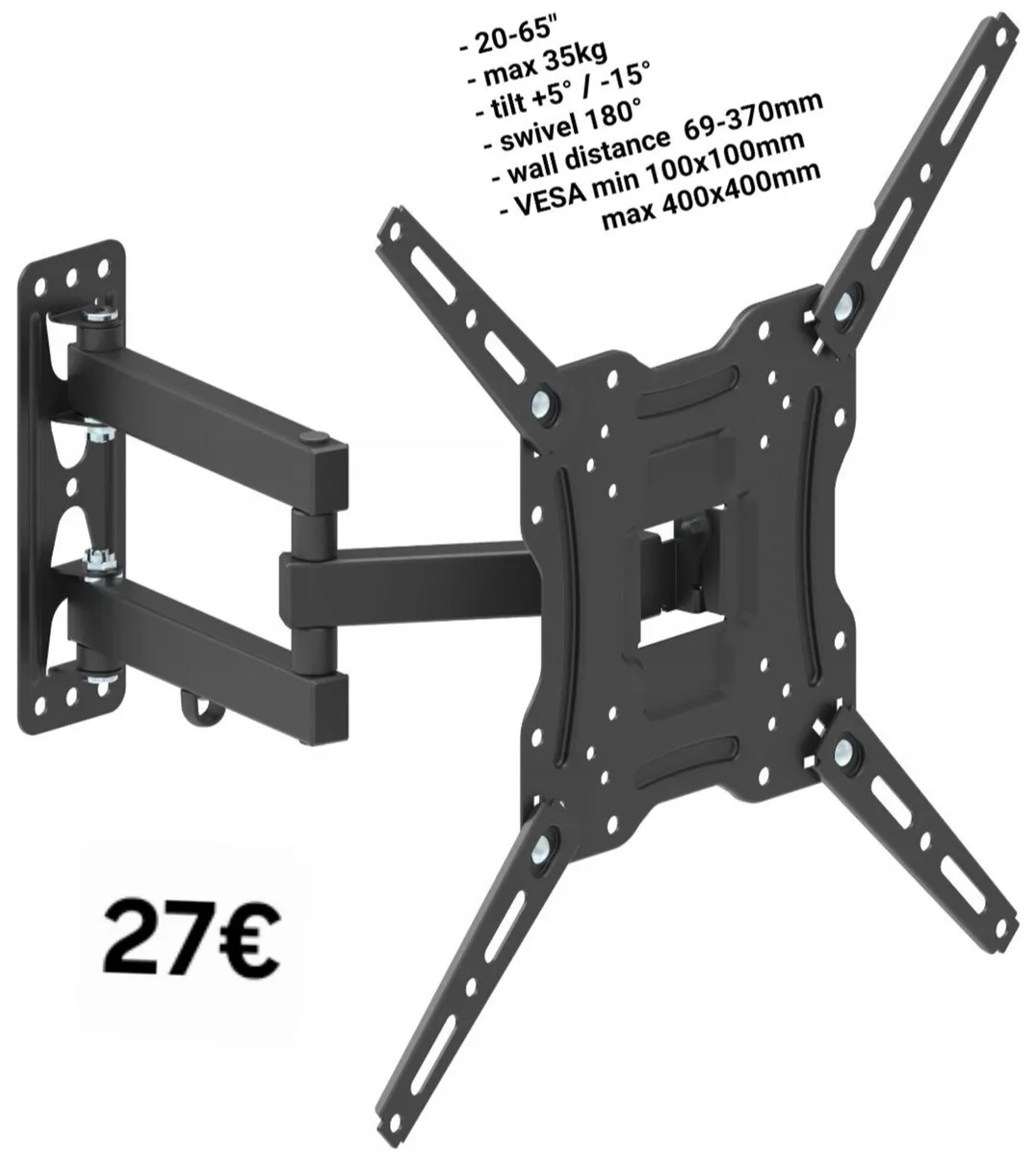 TV Wall Mount Bracket Tilt Swivel 20" - 65" TV - Image 1