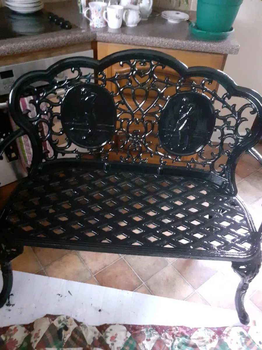 Alloy table and 4 chairs and 2 seater - Image 4